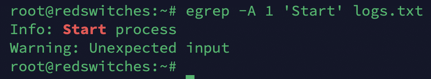 egrep -A 1 'Start' logs.txt