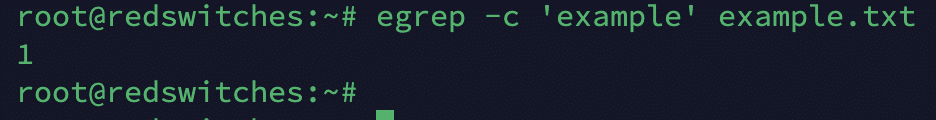 egrep -c 'example' example.txt
